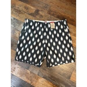 Levi's Men's Black and White Patterned Shorts 2X